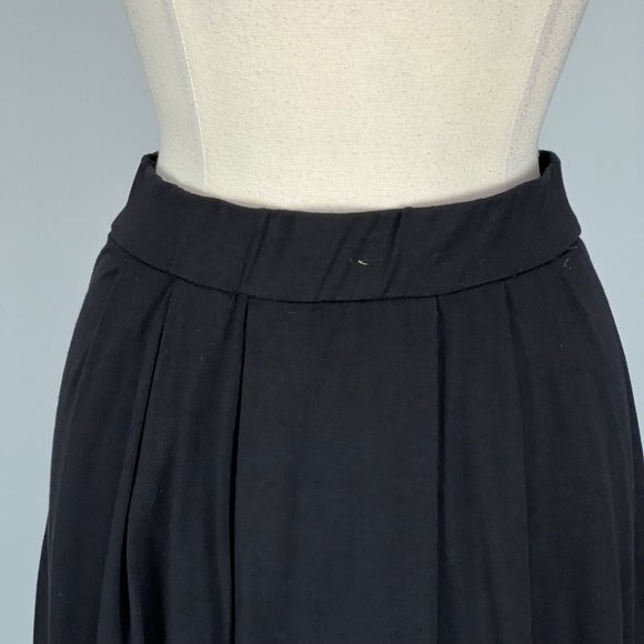 Eileen Fisher Black Pleated Pull On Skirt Stretch Jersey Knit size Small - Picture 7 of 12